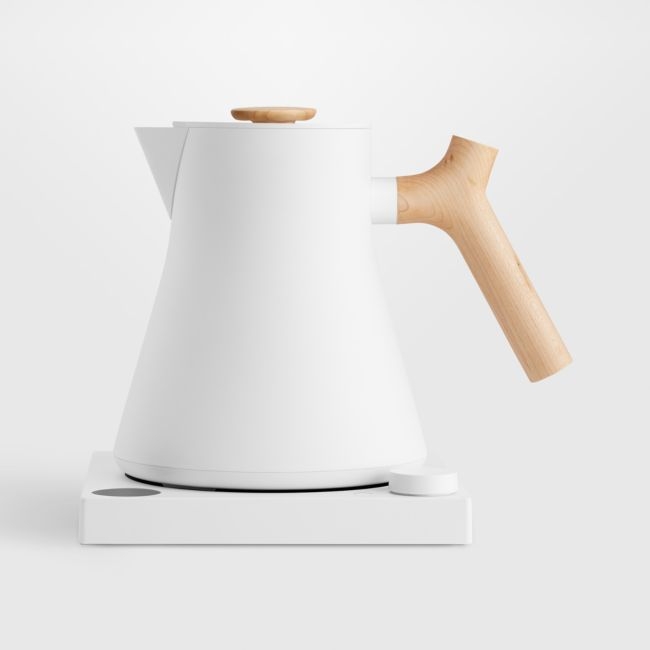 Fellow Corvo EKG Pro Electric Tea Kettle in Matte White with Maple Accents - Image 0