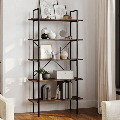 5-Tier Freestanding Bookcase, Brown - Image 0