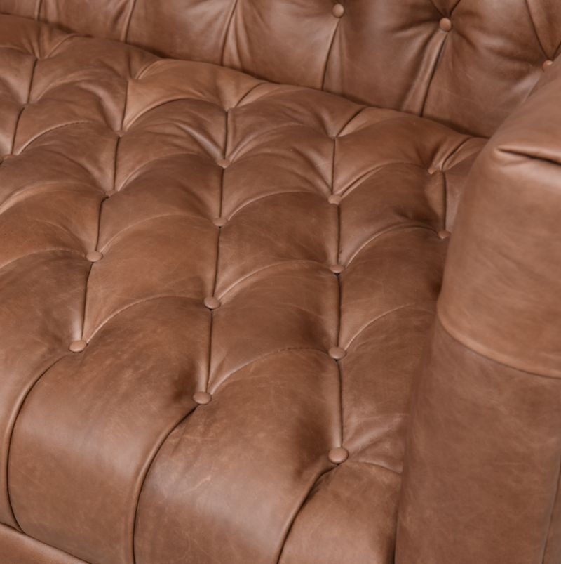 Rollins Chocolate Leather Sofa - Image 4