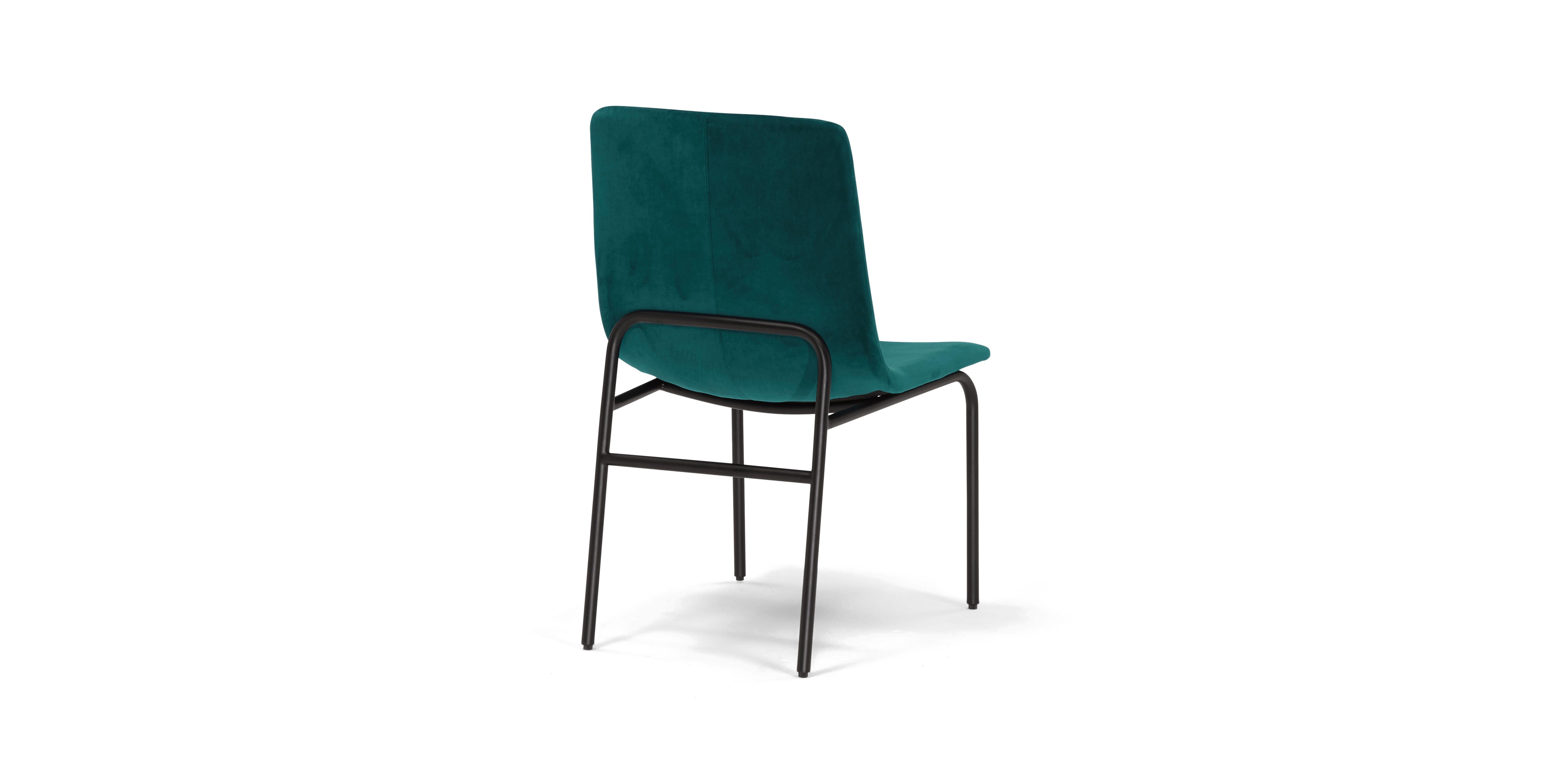 Blue Rae Mid Century Modern Dining Side Chair (Set of 2) - Royale Peacock - Image 3