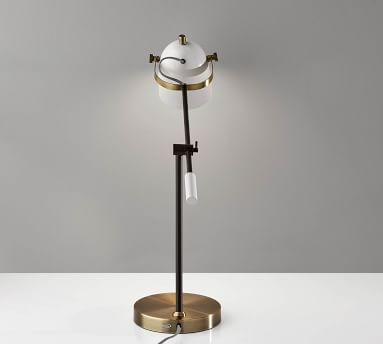 Kenneth Metal Task Table Lamp, Antique Brass - Image 2