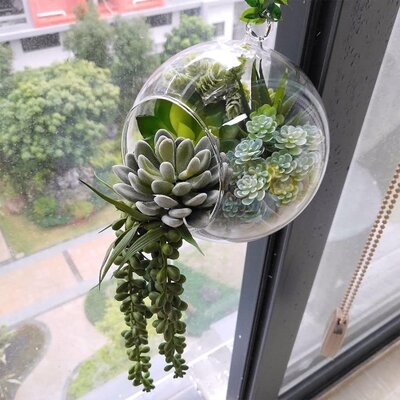 6 Pcs Unpotted Fake Succulents Assorted Faux Succulent In Different Green Artificial Hanging Succulents Textured Faux Succulent Pick Hanging String Of Pearls Plant For Wedding Centerpieces - Image 0