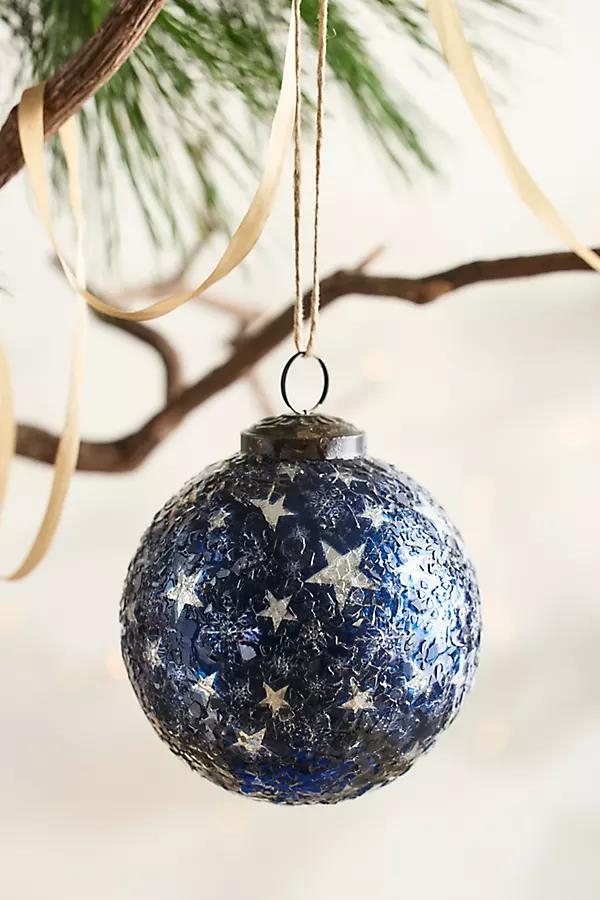 Starry Mosaic Glass Globe Ornament - Image 0