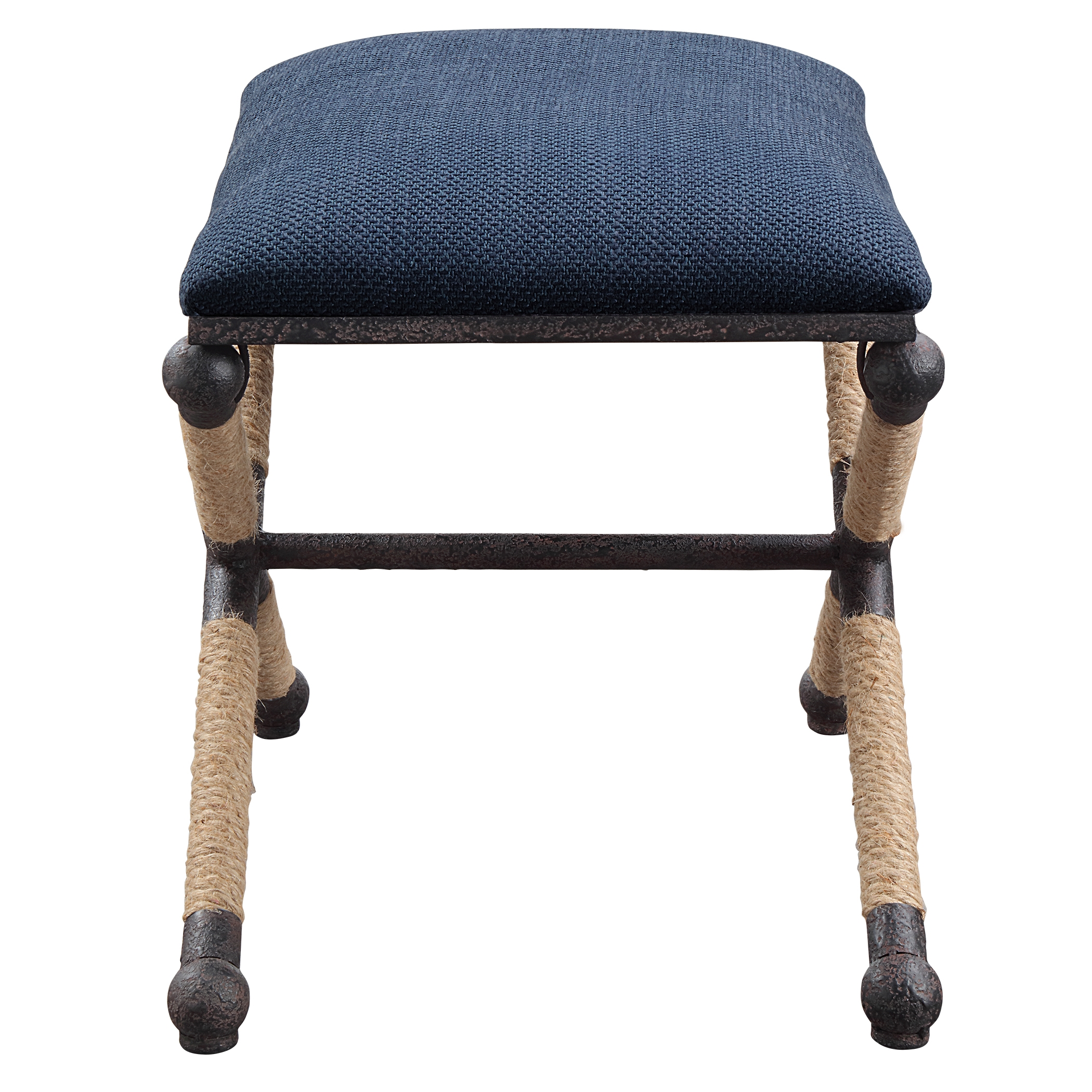 Firth Small Navy Fabric Bench - Image 4