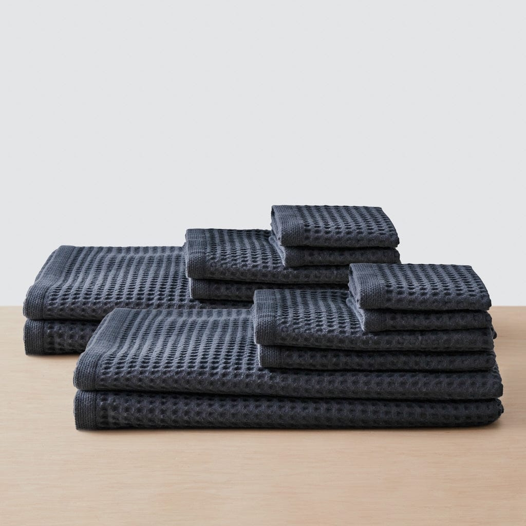 The Citizenry Mara Organic Waffle Bath Sheet Set Set of 6 | Mist - Image 1