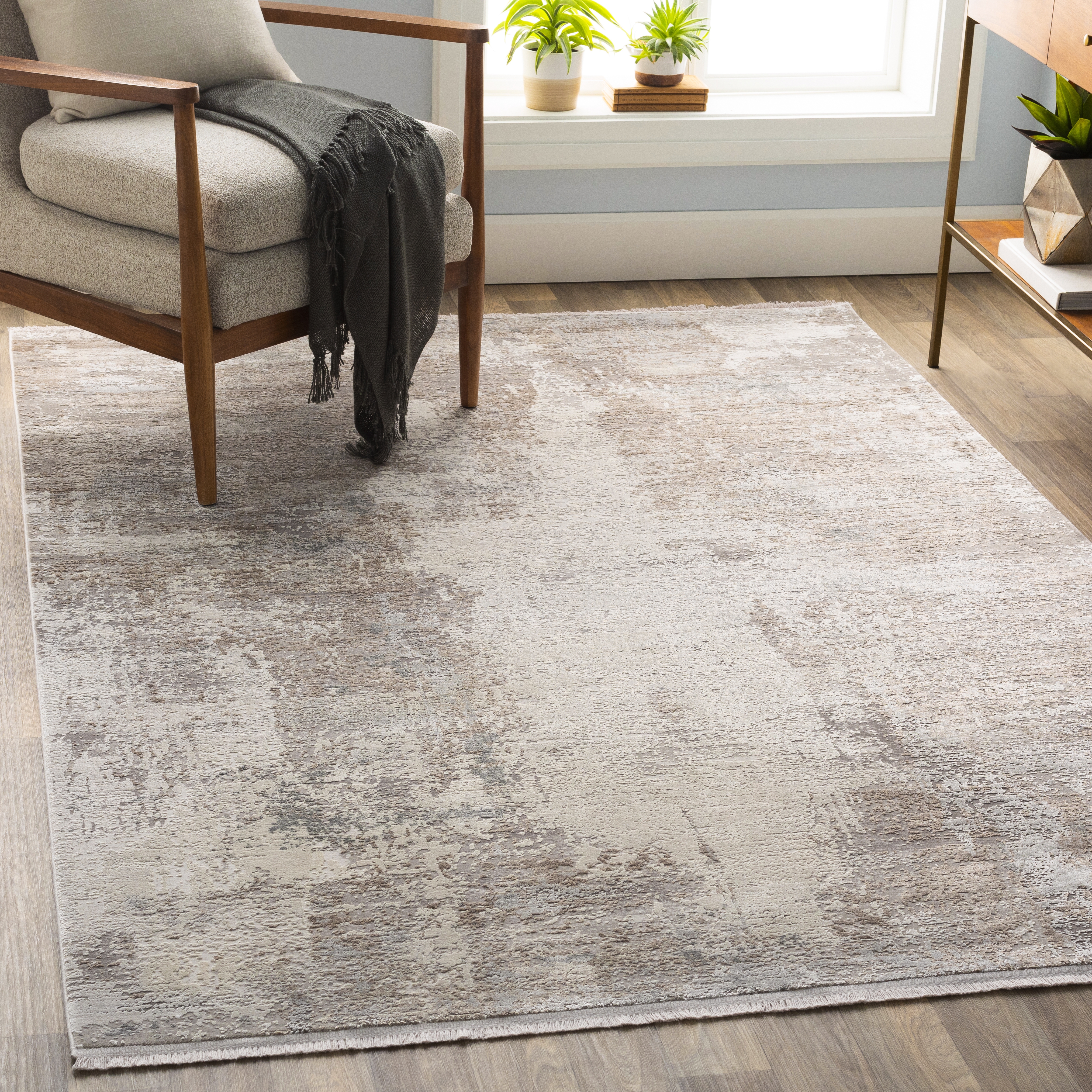 Solar Gray Indoor 7'9" x 11'2" Machine Woven Rug - Image 1