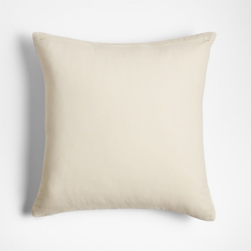 Ruched Jacquard Organic Cotton 20x20 Travertine Beige Throw Pillow Cover - Image 3