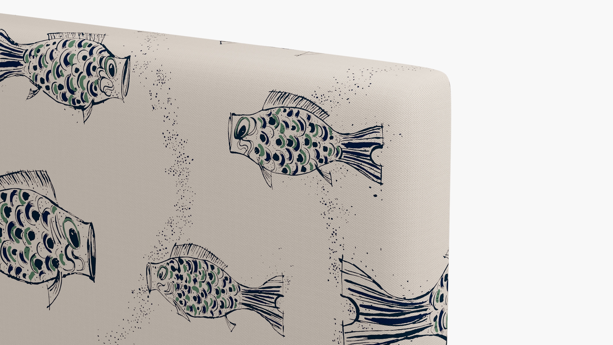 Square Back Headboard, Canvas Sakana, Queen - Image 2