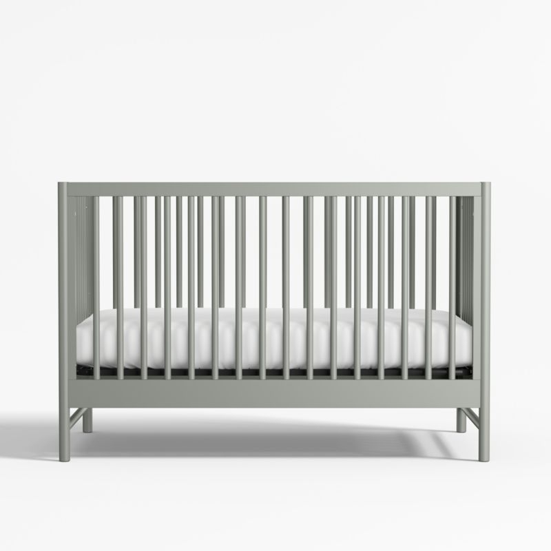 Classic Laurel Green Wood Convertible Baby Crib - Image 4