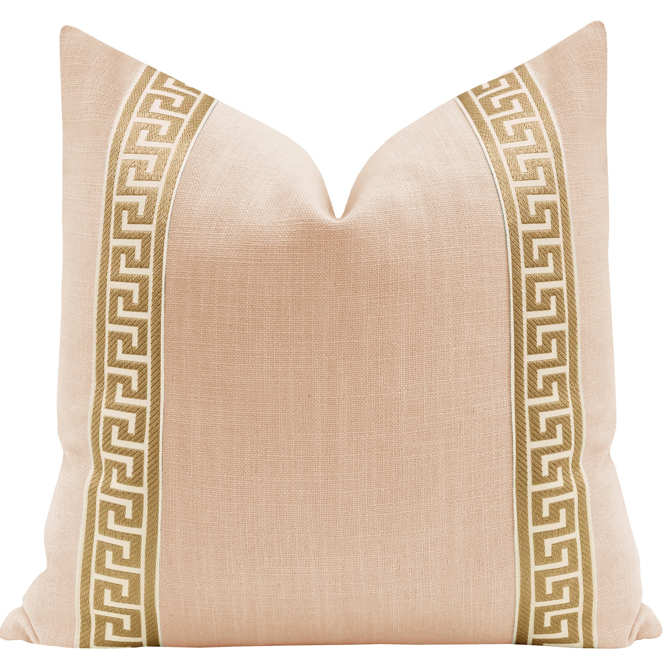 SIGNATURE LINEN // CAMEO + GREEK KEY TRIM // NATURAL - 14" X 36" - Image 0