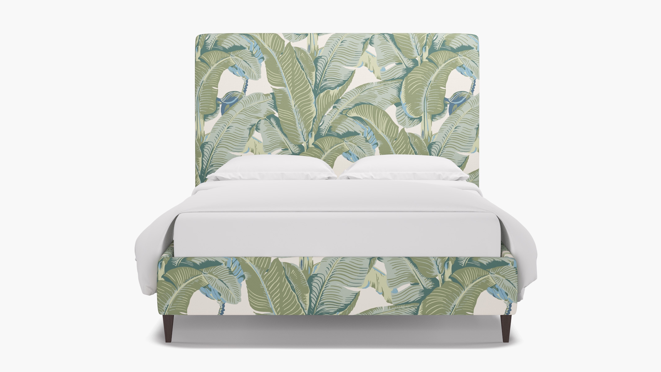 Classic Bed, Pistachio Martinique®, Espresso Square Tapered Leg, Queen - Image 0