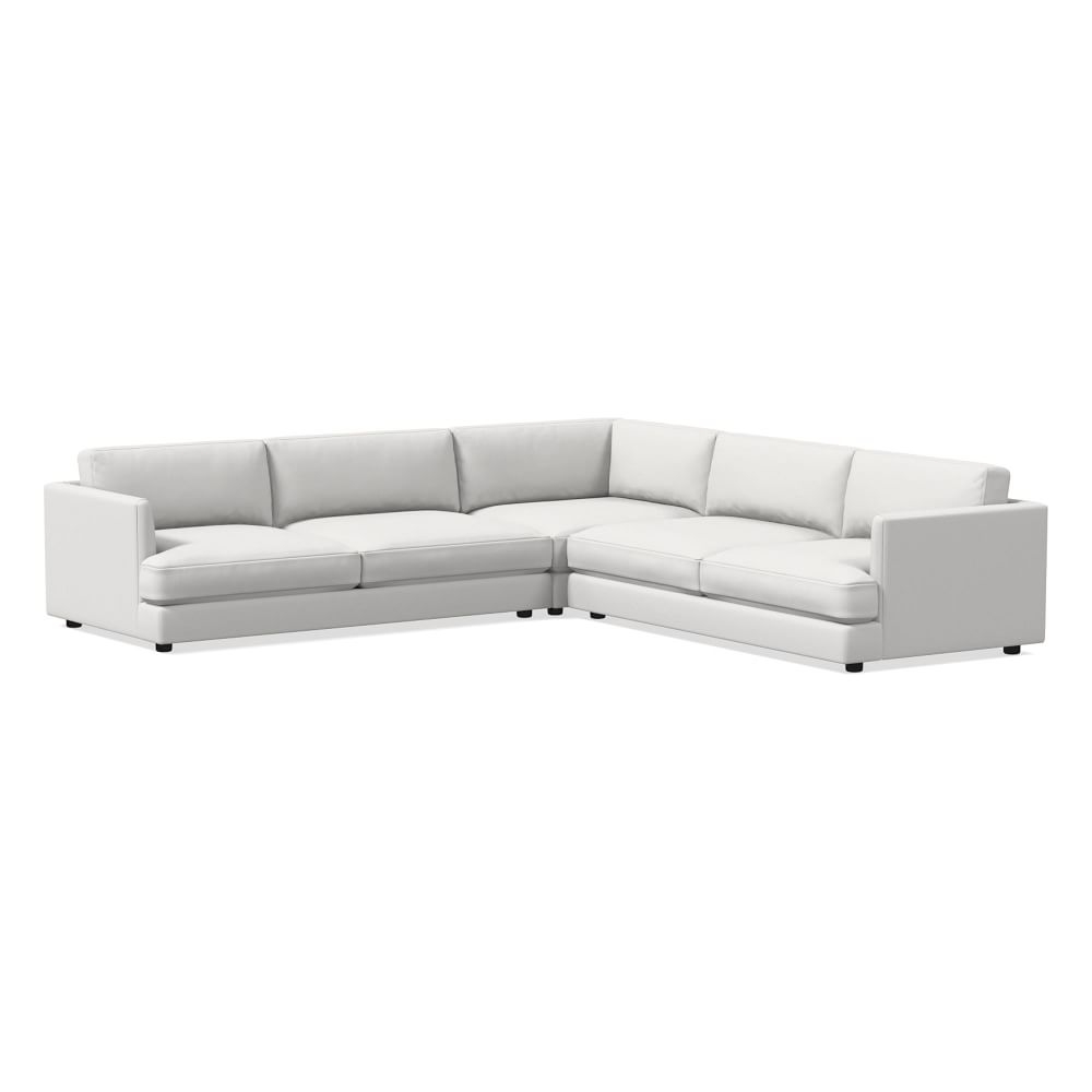 Haven 113" Multi Seat 3-Piece L-Shaped Sectional, Extra Deep Depth, Performance Washed Canvas, White - Image 0