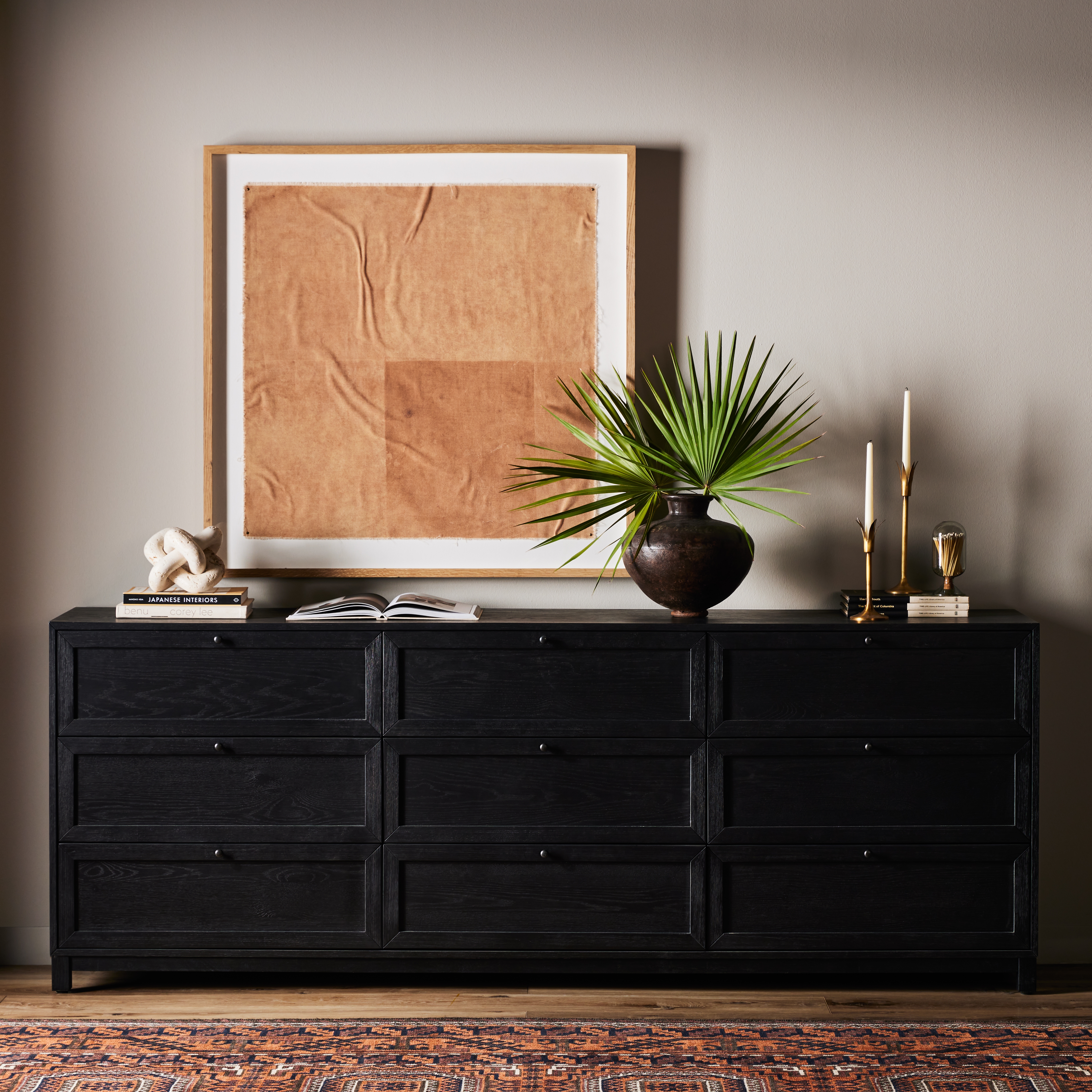 Millie 9 Drawer Dresser - Drifted Matte Black Veneer - Image 1
