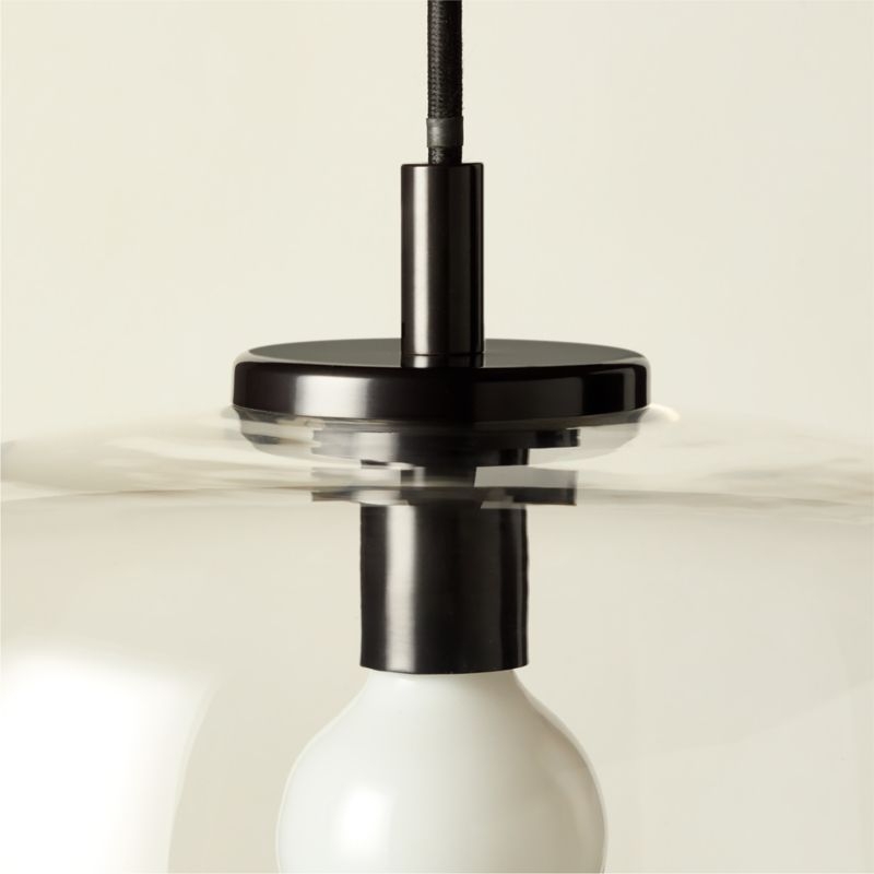 Halen Blackened Brass Pendant Light with Clear Glass Shade - Image 1