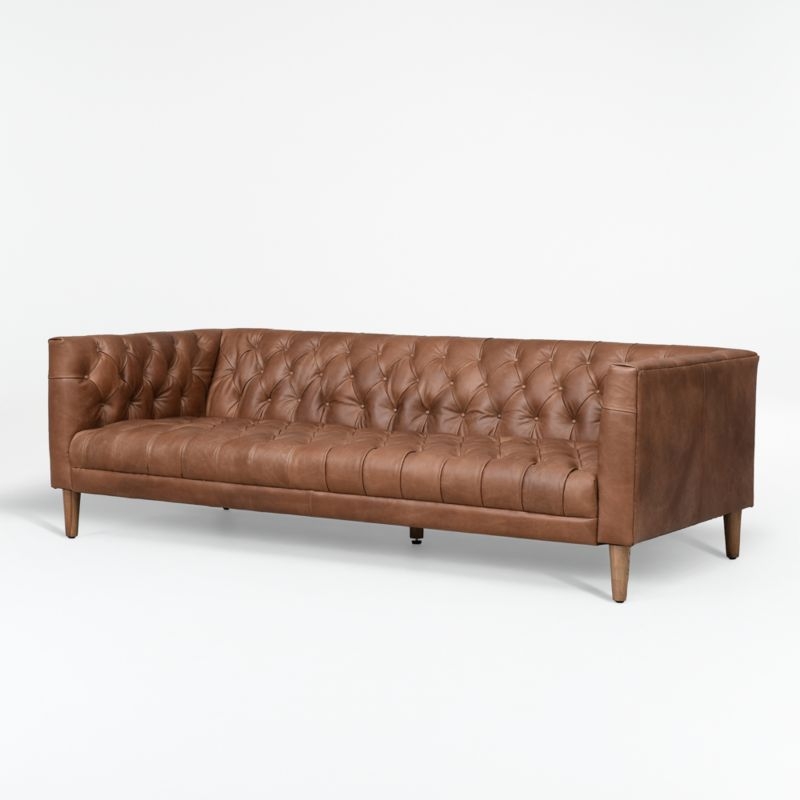 Rollins Chocolate Leather Sofa - Image 5