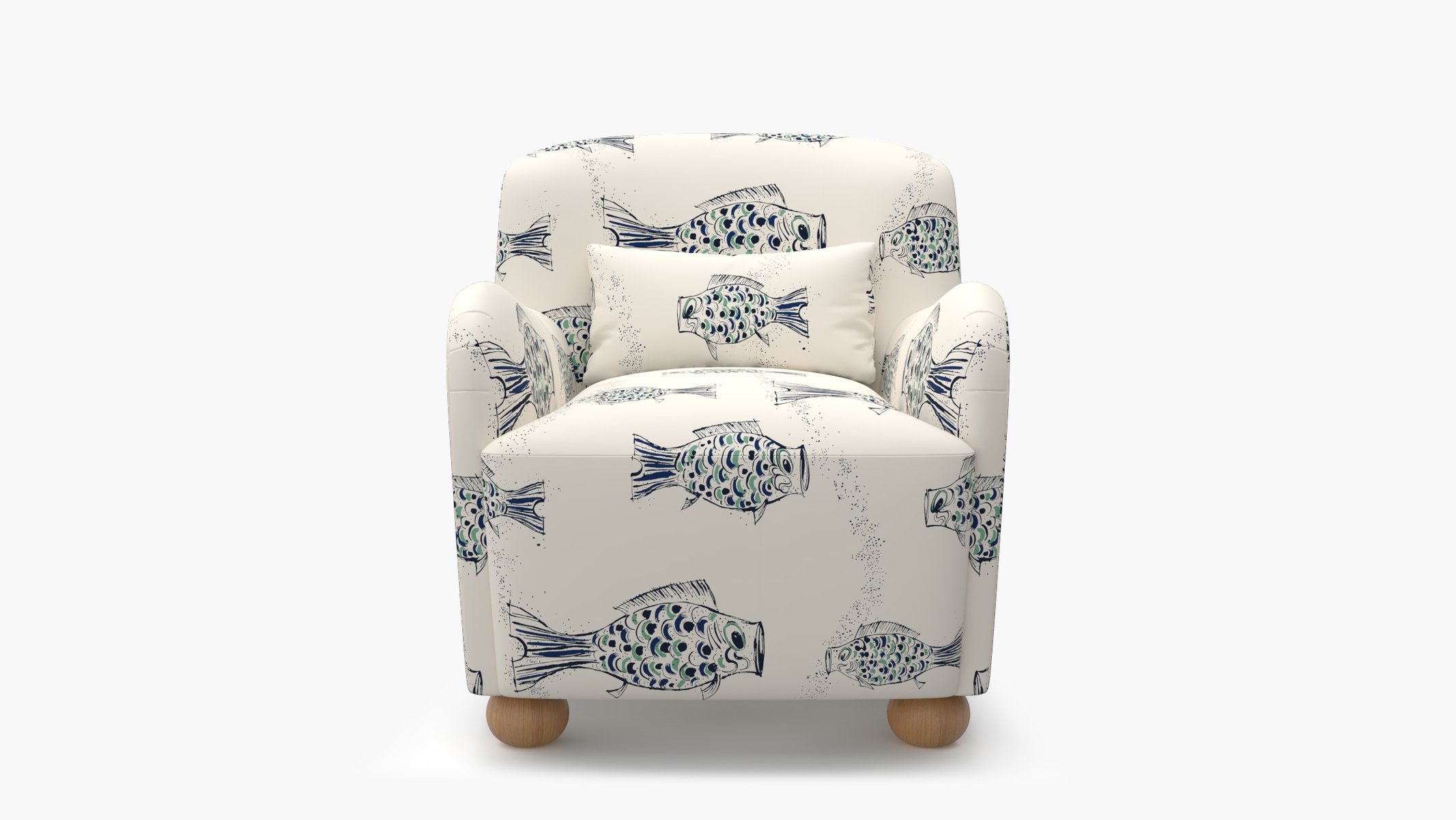 Club Chair, Canvas Sakana, Natural Bun Foot - Image 0