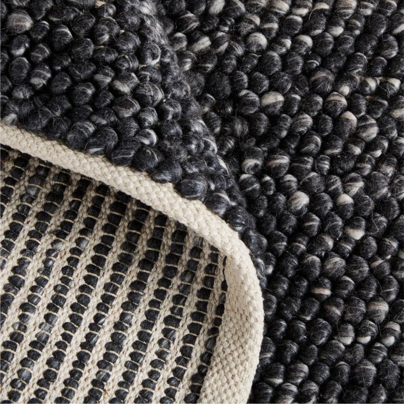 Orly Wool Blend Handwoven Black Area Rug 9'x12' - Image 2
