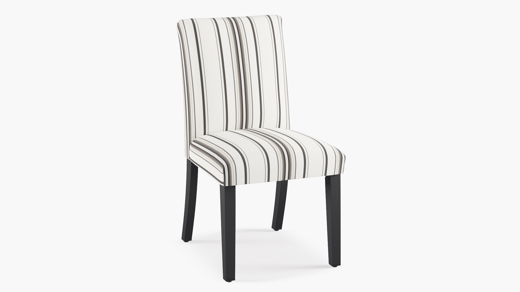 Classic Dining Chair, Onyx Austin Stripe, Black - Image 0