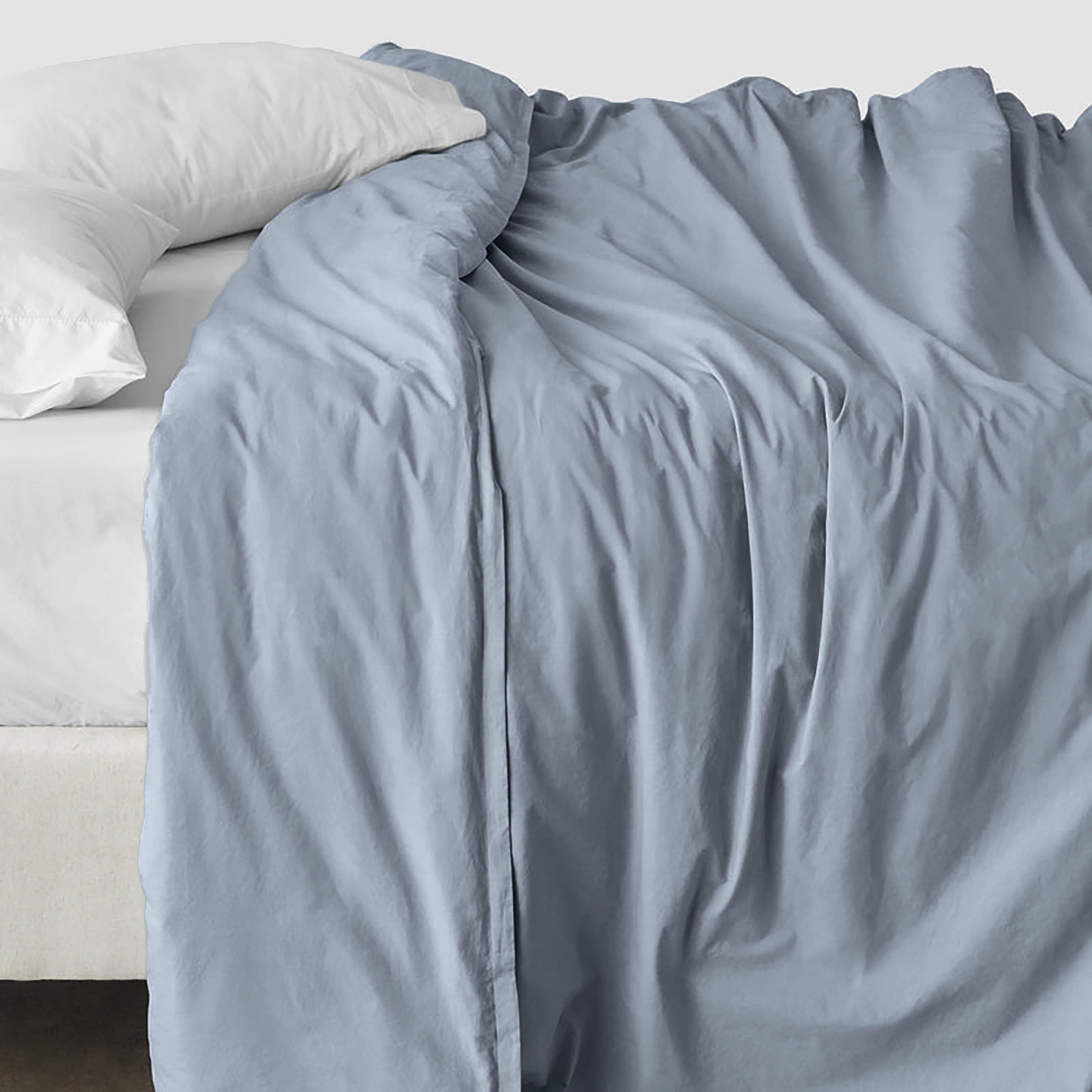 The Citizenry Stonewashed Organic Cotton Percale Duvet Cover | Full/Queen | Duvet Only | Ivory - Image 1