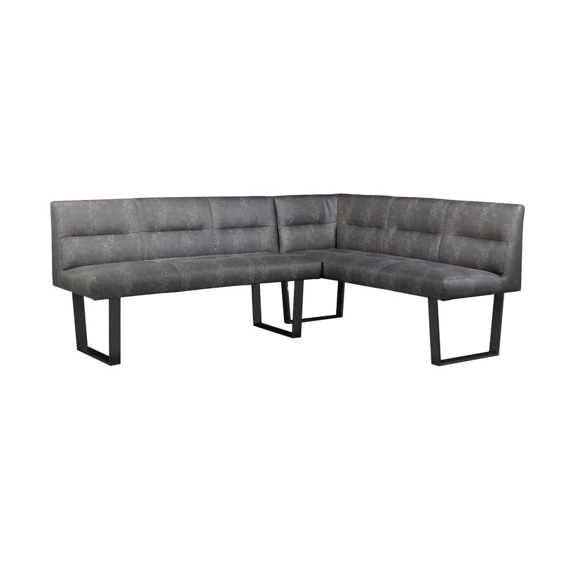 Moe's Home Collection Hanlon Corner Upholstered Bench Upholstery: Dark Gray - Image 0