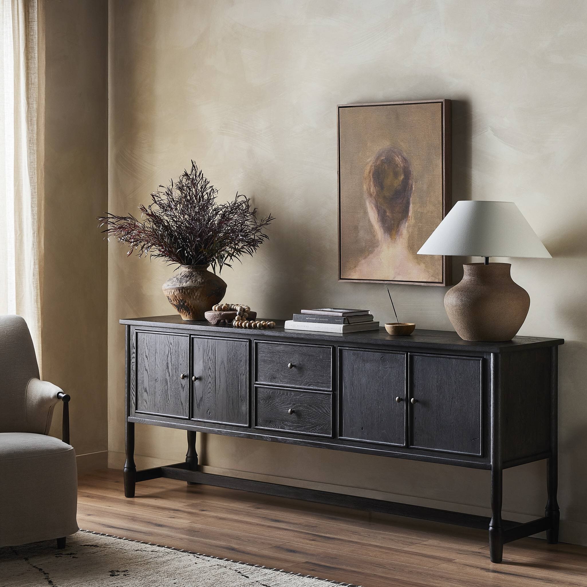 Bari Sideboard - Cracked Smoked Black Veneer by Amber Lewis x Four Hands - Image 3