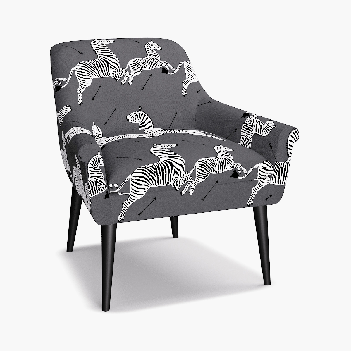 Cocktail Chair, Slate Zebra, Black - Image 1