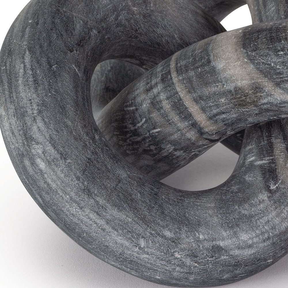 Regina Andrew Cassius Industrial Loft Black Marble Chain Link Sculpture - Image 1