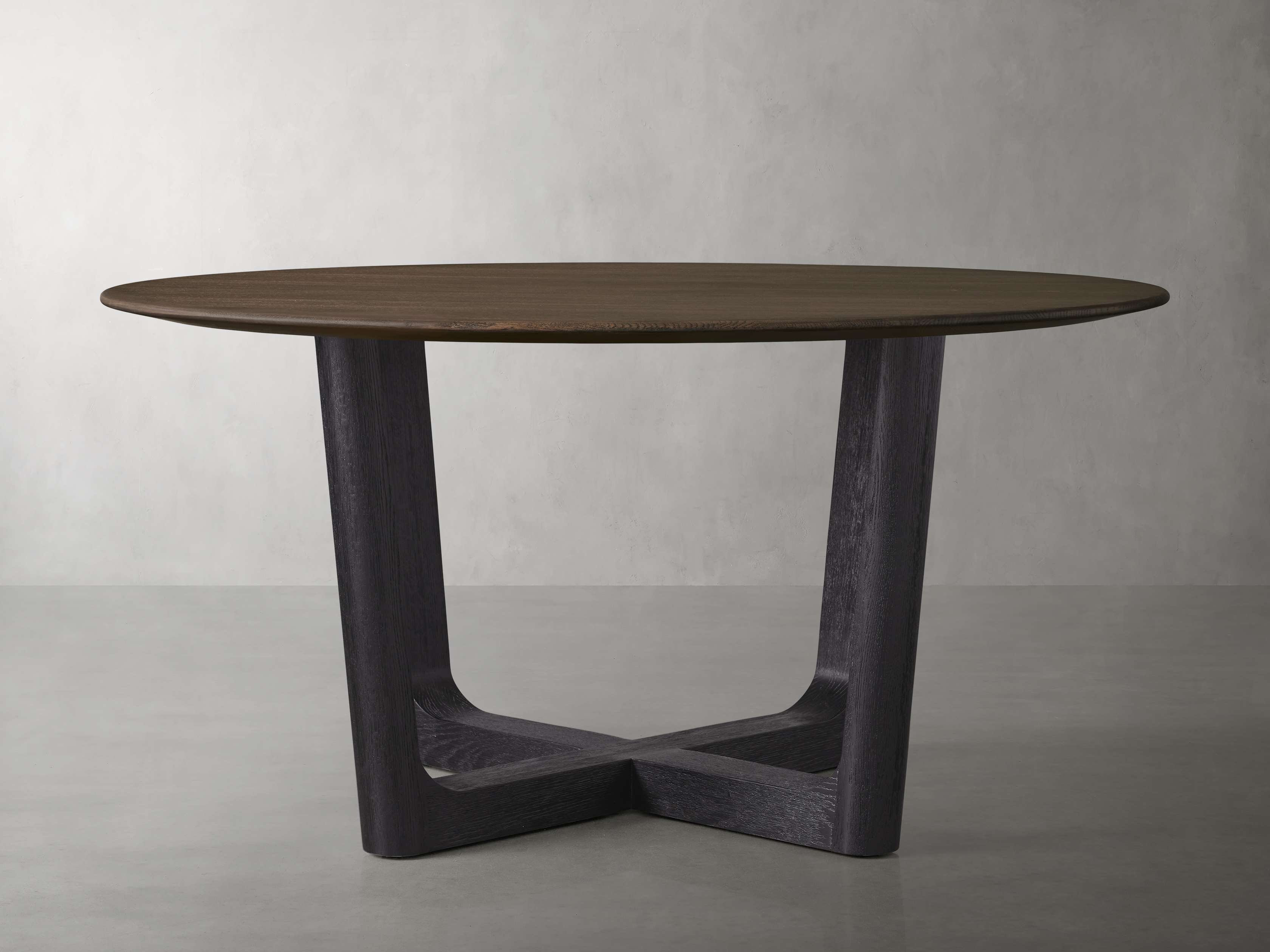 Saint Germain Round Dining Table with Rennes Base Wood in Brown  Chestnut/Ebony 54" - Image 0