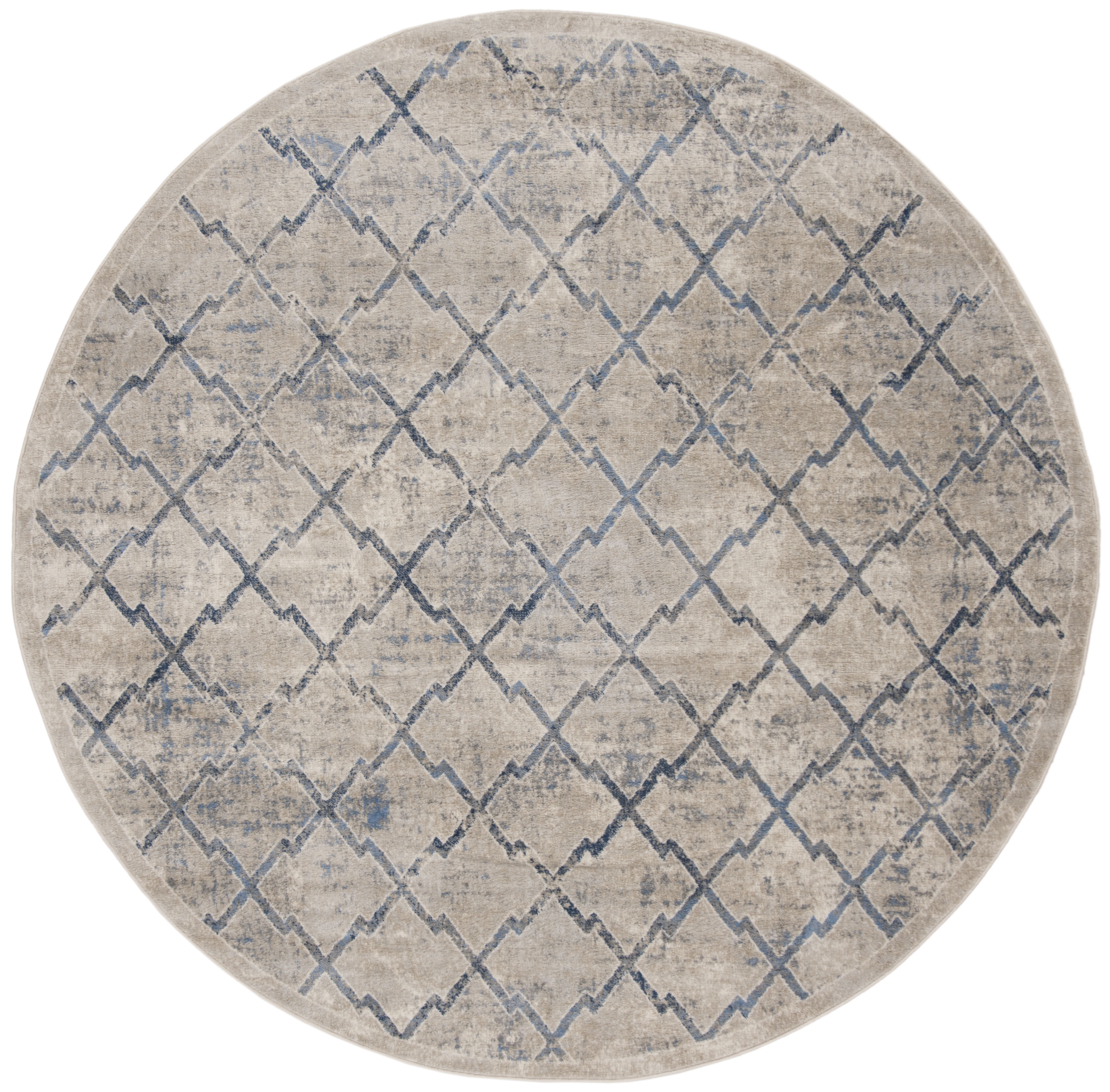 Arlo Home Woven Area Rug, BNT809G, Light Grey/Blue,  6' 7" X 6' 7" Round - Image 0