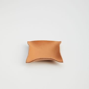 Made Solid Hand-Shaped Leather Tray, 4.5"x4.5" - Image 1