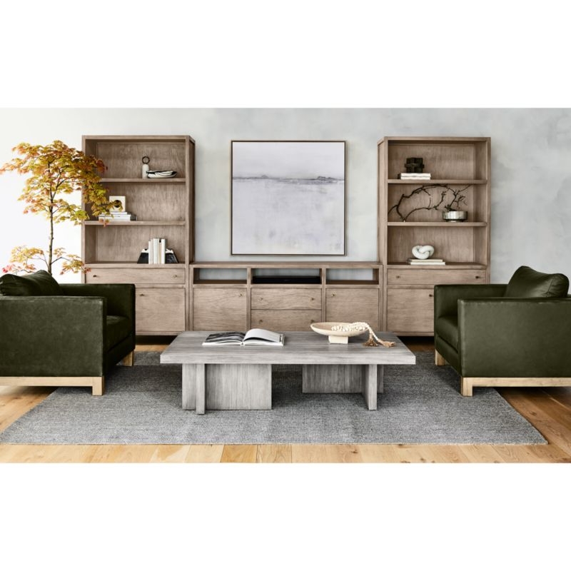 Keane 40" Weathered Natural Wood Closed Bookcase - Image 2