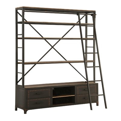 Granada Wood and Metal Etagere Bookcase - Image 0