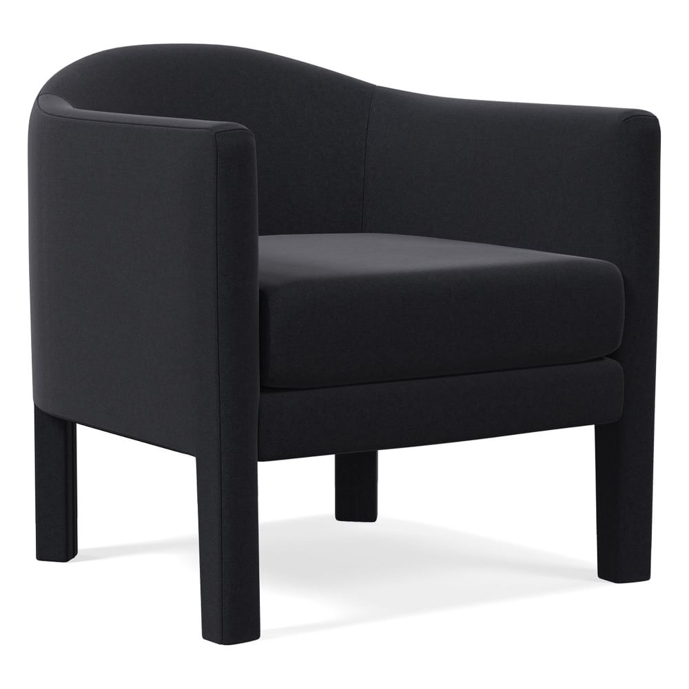 Isabella Fully Upholstered Chair, Poly, Performance Velvet, Black, N/A - Image 0