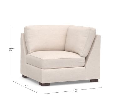 Townsend Upholstered Armless Loveseat, Polyester Wrapped Cushions, Performance Brushed Basketweave Chambray - Image 4