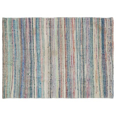 One-of-a-Kind Chiyoda Hand-Knotted Hemp Gray 4'7" x 6'3" Area Rug - Image 0