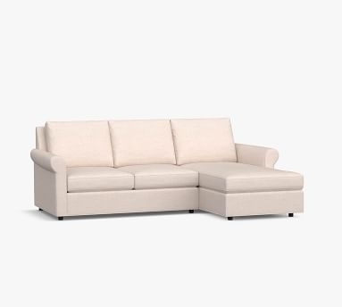 Sanford Roll Arm Upholstered Right Arm Sofa with Chaise Sectional, Polyester Wrapped Cushions, Performance Everydayvelvet(TM) Navy - Image 2