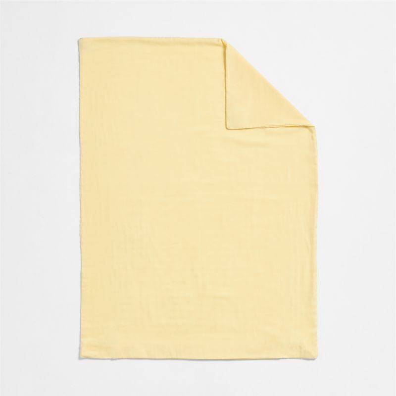 Supersoft Straw Yellow Organic Cotton Gauze Toddler Duvet Cover - Image 1