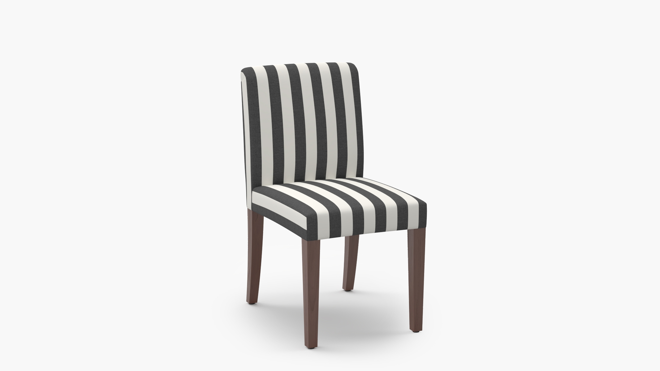 Signature Dining Chair, Ink Cabana Stripe, Walnut Square Tapered Leg - Image 1