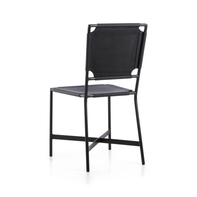 Laredo Black Leather Dining Chair - Image 3