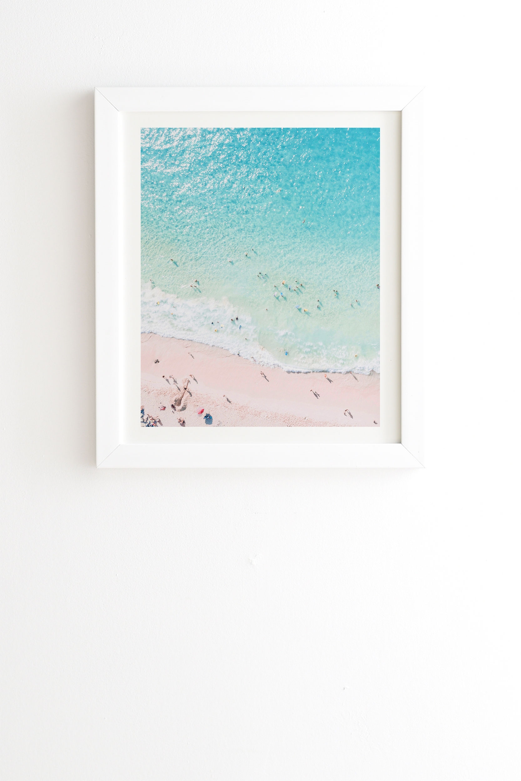 Beach Sunday by Gale Switzer - Framed Wall Art Basic White 19" x 22.4" - Image 0