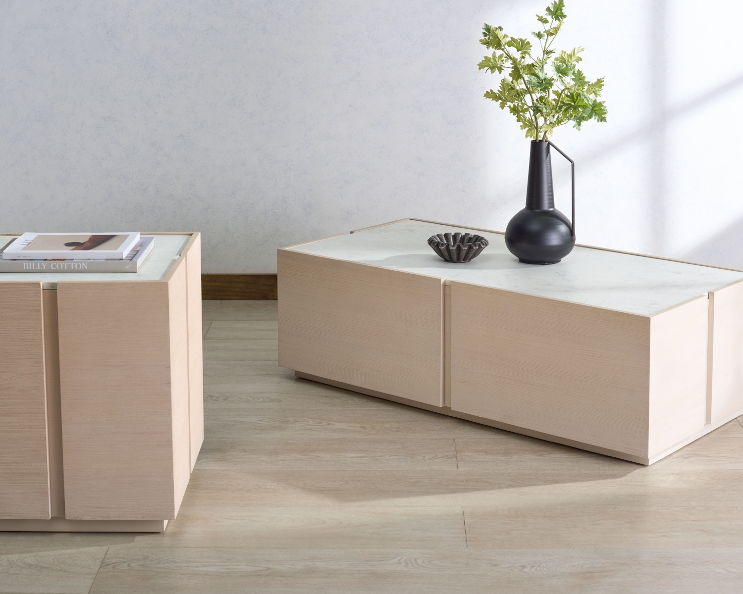 Alanabella Marble Square Accent Table - Sand / White - Image 8