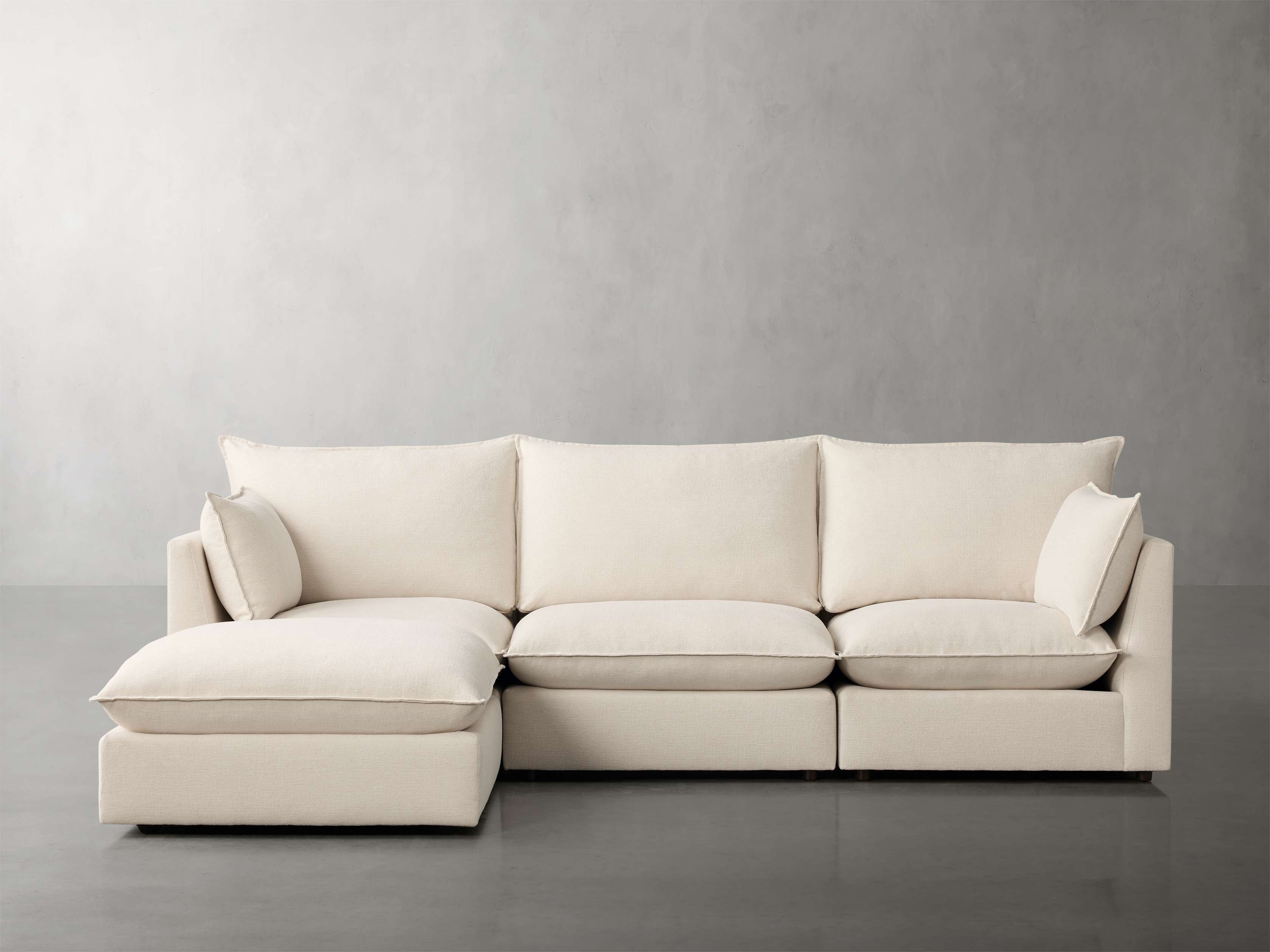 Owen Four-Piece Sectional in Upholstered White  Icon Pearl - Image 0