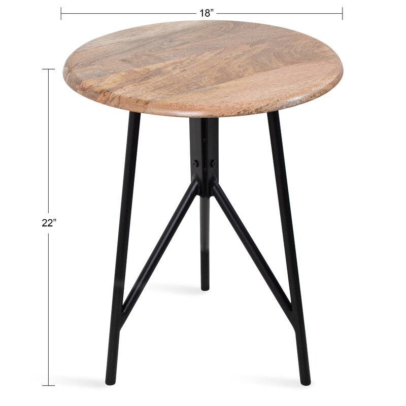 Eklund Round Wood Side Table, Natural - Image 6