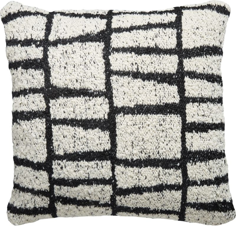 23"x23" Tomar Outdoor Black and White Pillow - Image 2
