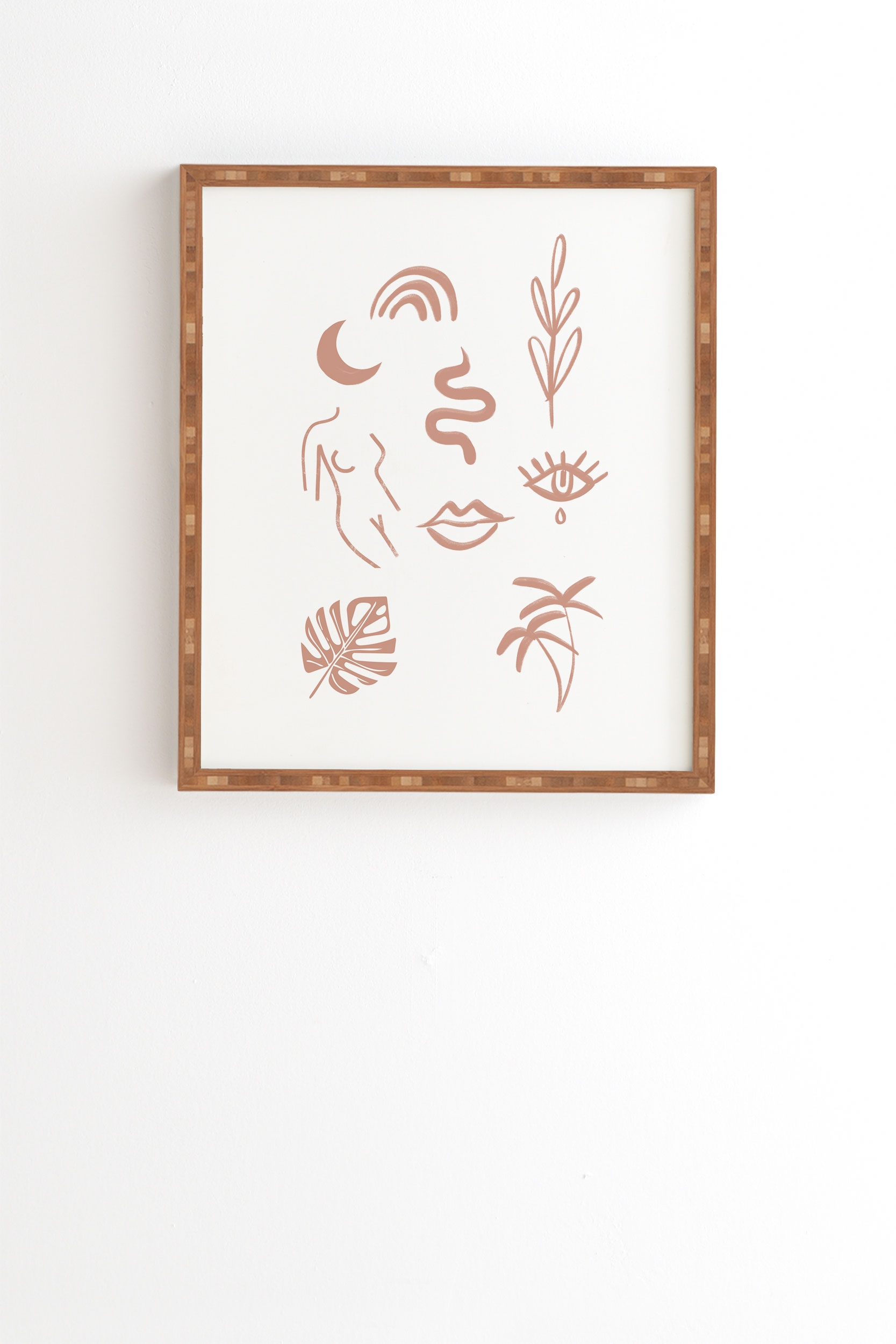 Line Art Pattern by Emanuela Carratoni - Framed Wall Art Bamboo 11" x 13" - Image 0