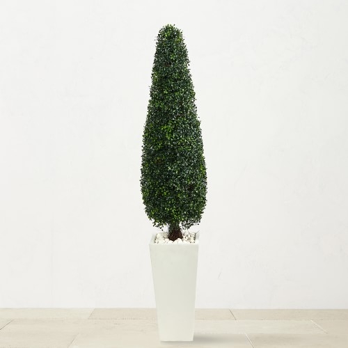 5.3' Faux Indoor/Outdoor Boxwood Topiary Tree - Image 0