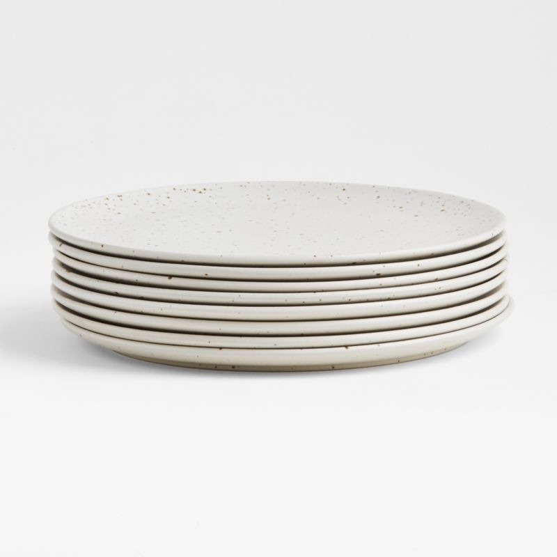 Craft Speckled White Stoneware Flat Dinner Plate - Image 2