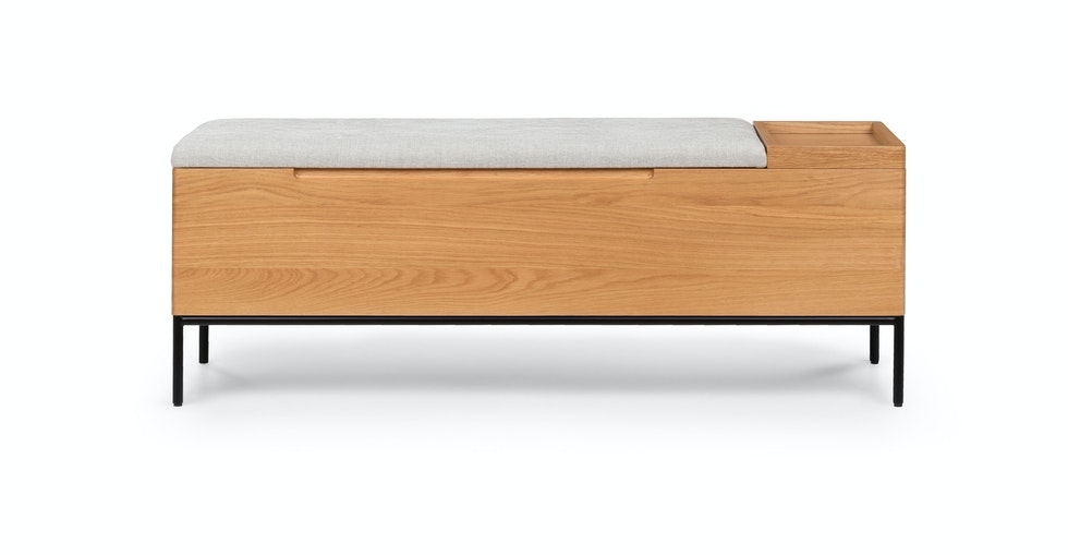 Thari 53" Bench - Oak and Everest Gray - Image 0