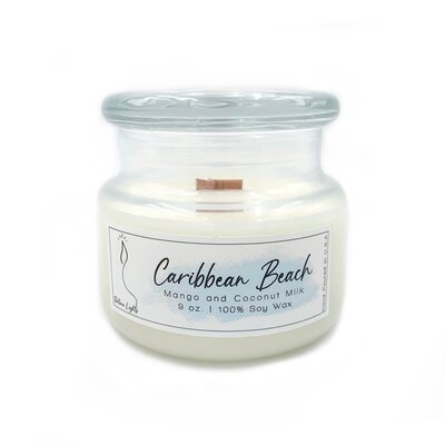 Hand Poured 100% Soy Candle Wax, Wood Wick, Premium Caribbean Beach Fragance - Image 0