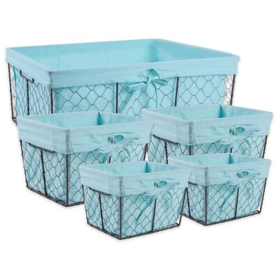 Assorted 5 Piece Fabric Basket Set - Image 0